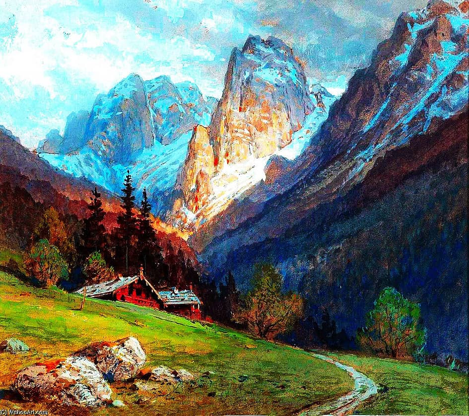 копия картины: Georg-Janny-The-Mountain-in-Kufstein