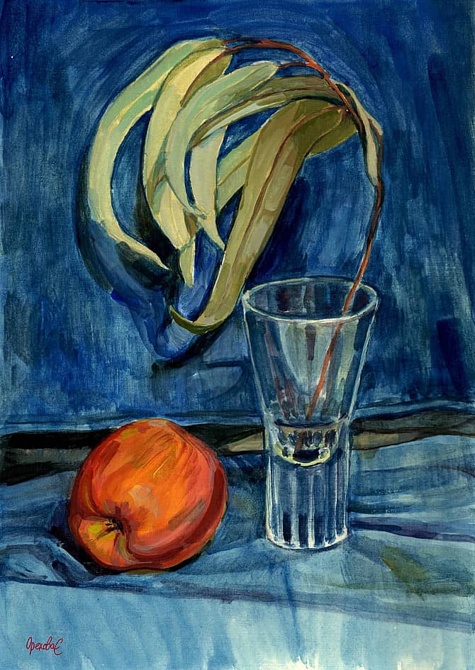 Этюд с ветвью эвкалипта