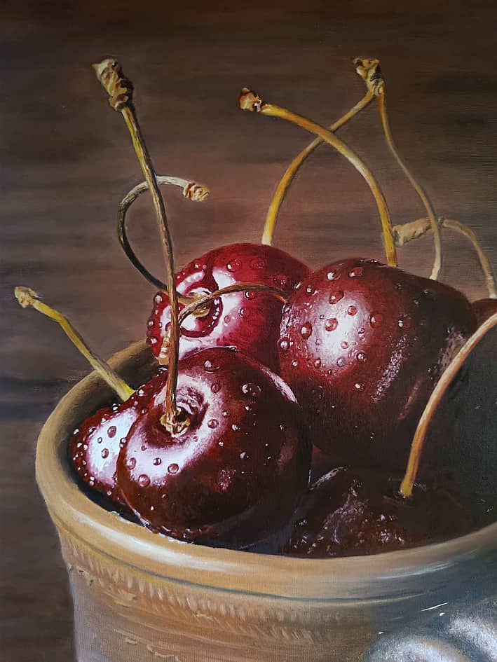 Вишни в каплях