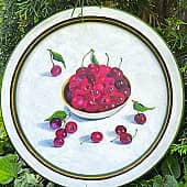 Вишни в плошке (3), художник Юлия Киселева