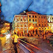 Ночной город.