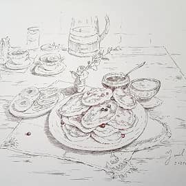 Масленица. Горячие оладушки.