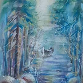 Пастель Лодка