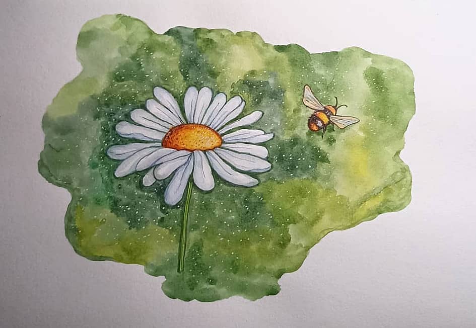 Ромашка и пчелка