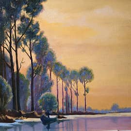 На рассвете. Вольная копия картины А. Луи Жакоб