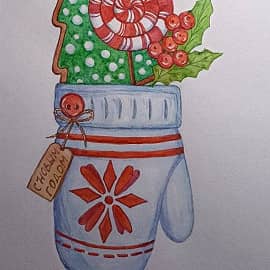 Новогодняя варежка