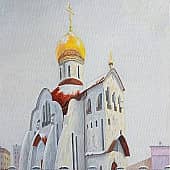 Провинциальный городок. Зима. Храм