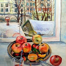 Яблоки на окне Хабаровск