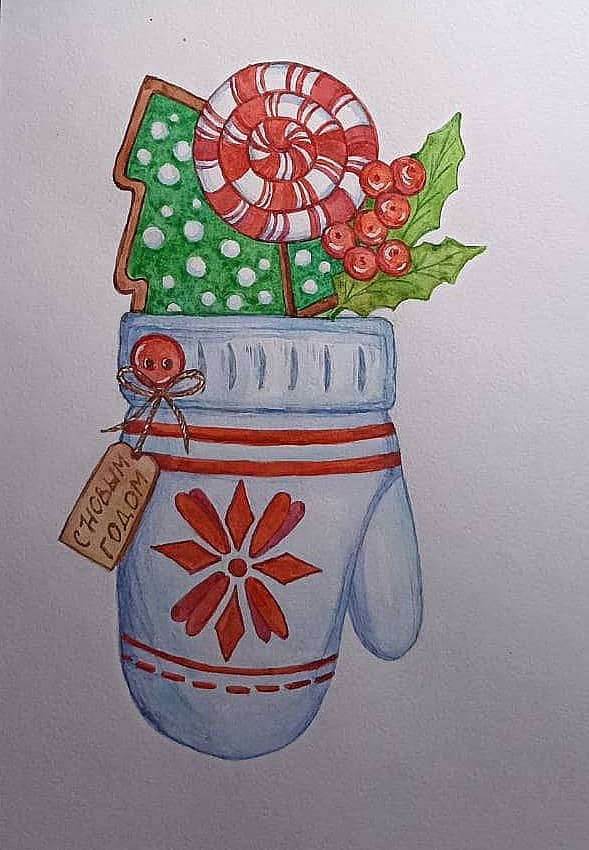 Новогодняя варежка