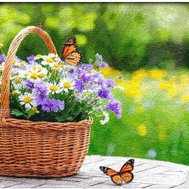 Букет с бабочкой.