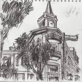 Здание с часами (фрагмент)