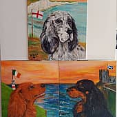 Сеттеры (триптих): Английский) English setter dog (1), художник Alex Norden