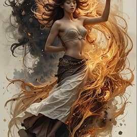 иллюстрация к стиху " Танцы у костра"