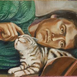 Читающий с котом