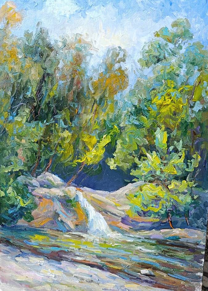 Водопад. Пленэр ZhNataly  Двадцатиминутные этюды в технике "алла-прима". ZhNataly