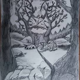 Тиг под деревом