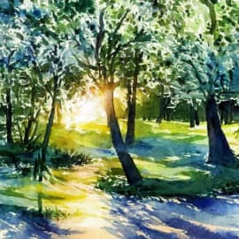Картина "В летнем парке отдыхало солнце"