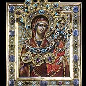 Икона Богородицы Иверская в окладе. Московская Иконописная Мастерская
