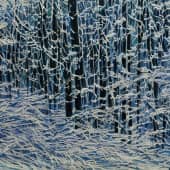 Картина "Снежная паутинка ночного леса"