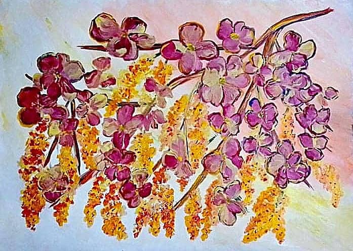 Веточка цветущего барбариса