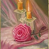 Роза при свечах.