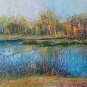 Река Адров. Конец сентября. (1), художник Елена Наумова