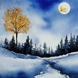 Картина "Не прощаясь, улетела осень".