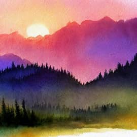 Картина "Розовый рассвет"