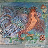 Айка и красные гладиолусы. (2), художник Татьяна Паола