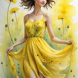 Картина "Дуняша Одуванчик"