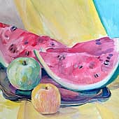 Арбуз с яблоками