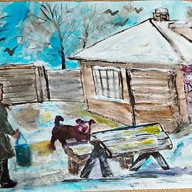 Весна в деревне