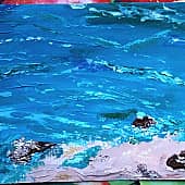 Море, камни. Кисть, мастихин (1), художник Наталия