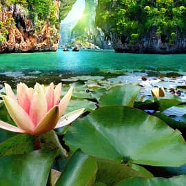 Цветы на воде.