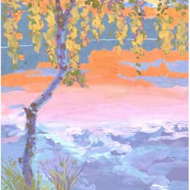 Береза у воды