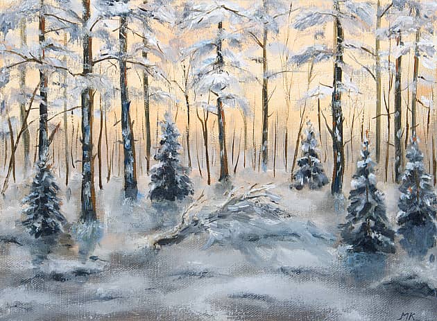 Зимний лес ранним утром
