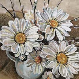 Букет " Ромашки и верба"