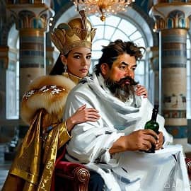 В обьятьях королевы (картина оставляет простор для фантазии)