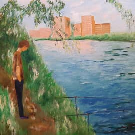 За городом на рыбалке