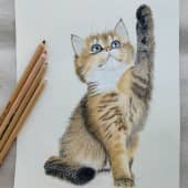 Пушистый котенок (1), художник Валерия Ивченко