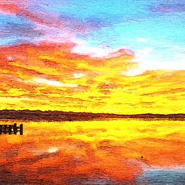 Закат над озером