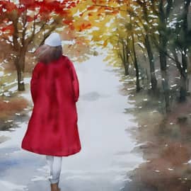 Картина "По заснеженной дорожке..."