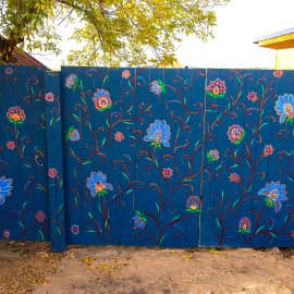 Расписной забор в с.Дубровино (Новосибирской области)