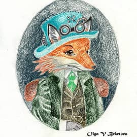 Портрет мистера Лиса в бирюзовом цилиндре