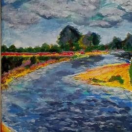 ... В реку смотрят облака (автор названия Людмила Киселёва)