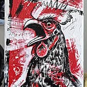 Красное и белое. Петух. (1), художник Юлия  Шпак