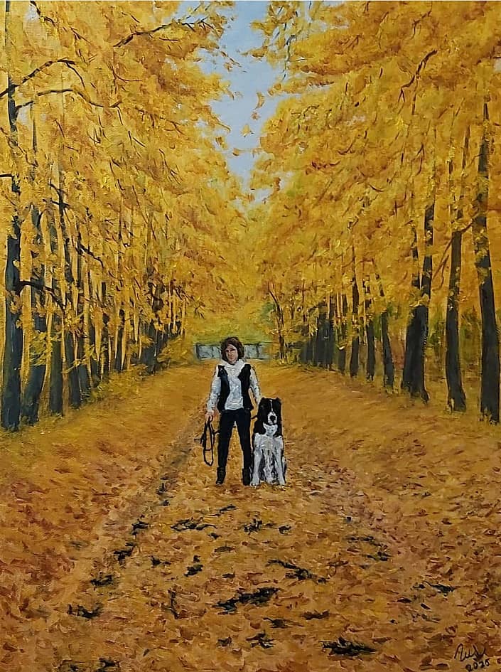 Дама с собачкой. Автопортрет.