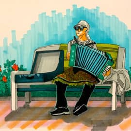 Уличный музыкант. Скетч.