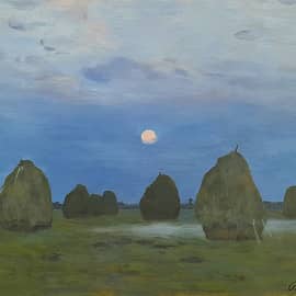 По мотивам картины "Сумерки. Стога." И.И. Левитан