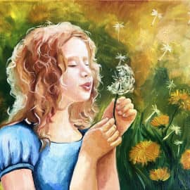 Девочка в одуванчиках